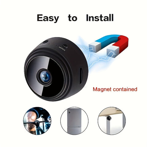 1pc wireless mini surveillance camera, intelligent 2.4Ghz Wifi security indoor and outdoor camera, supporting two-way audio, infrared night vision, motion detection and automatic tracking, baby and pet monitors